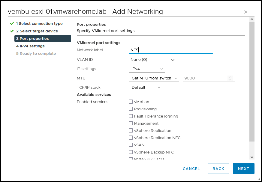 NFS Datastores