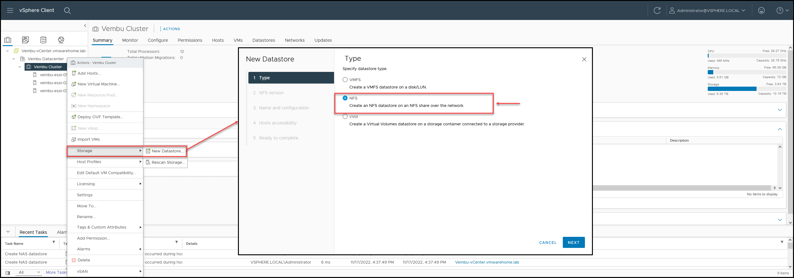 How to Create a VMware NFS Datastore - Thrifty Admin