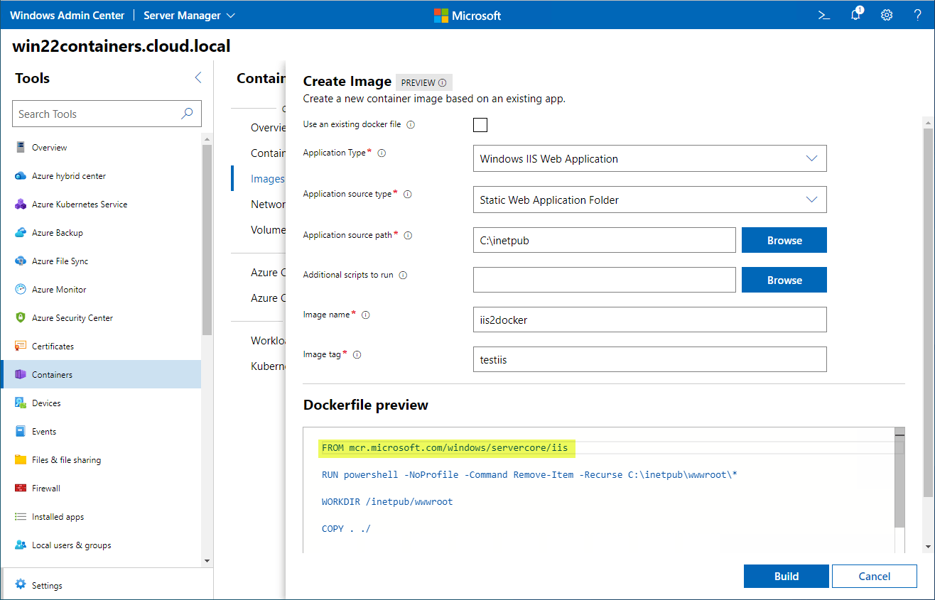 Docker Container on Windows Server