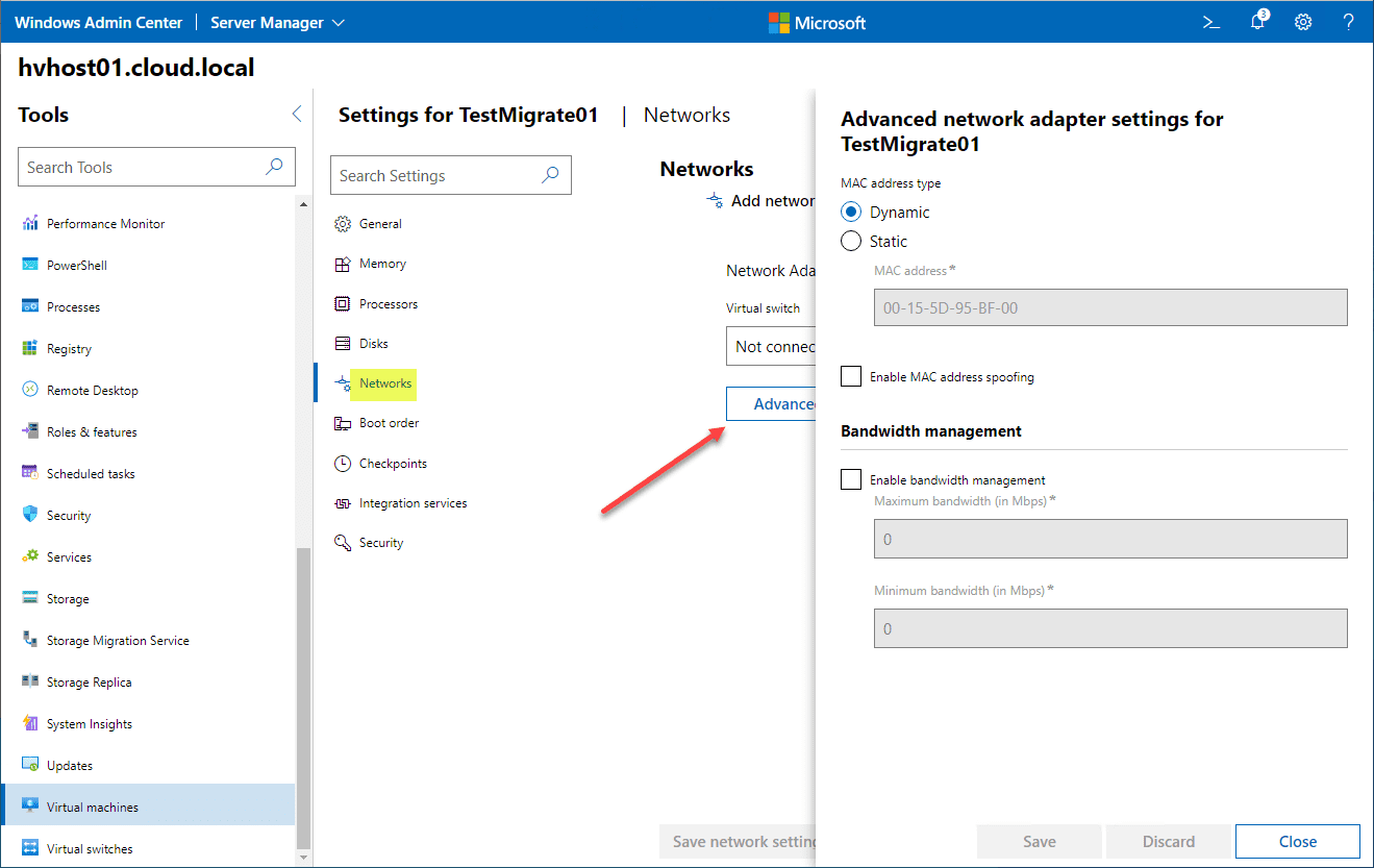 Manage Hyper-V virtual networking with Windows