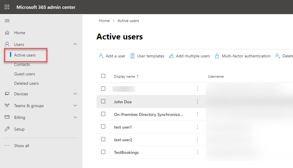 Microsoft Admin Center