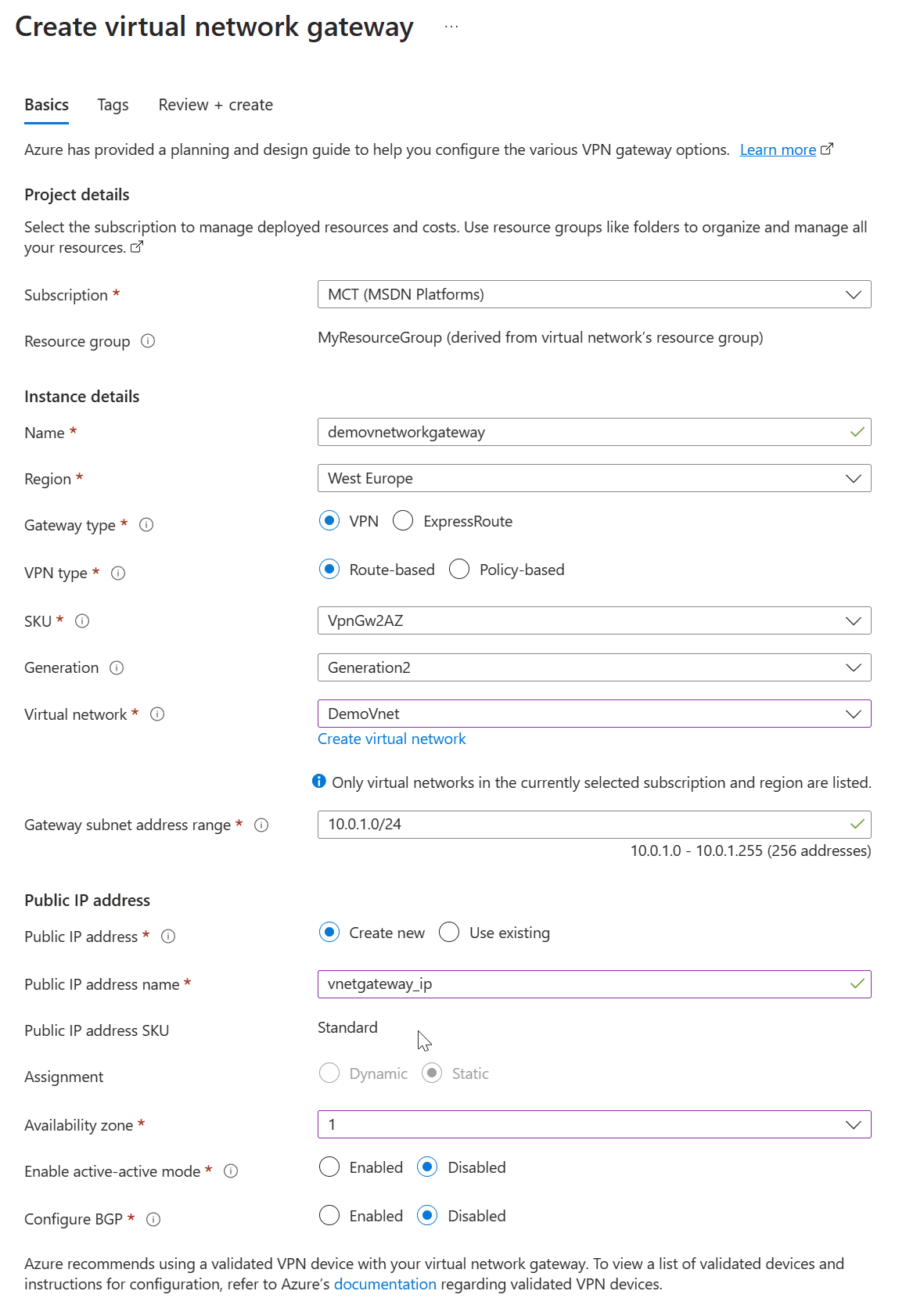 Configuring Point to Site VPN