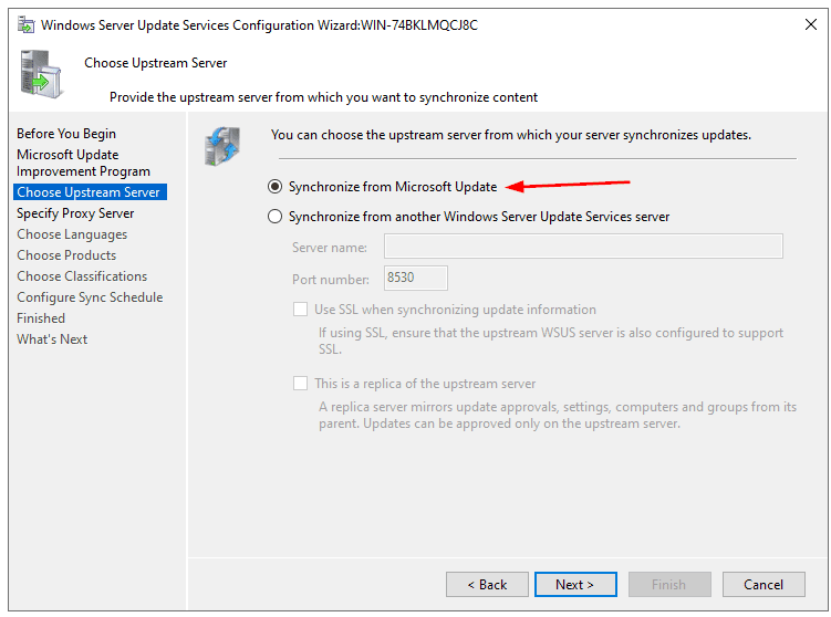 Post-deployment WSUS