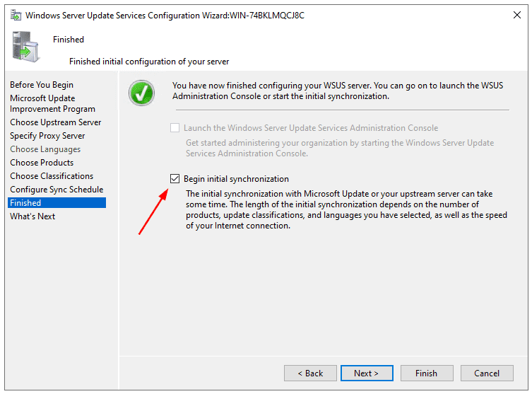 Post-deployment WSUS