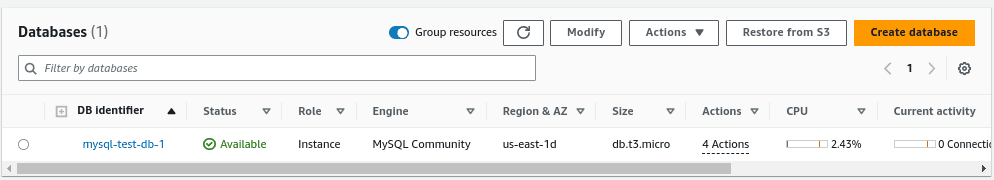 AWS MySQL DB from AWS S3