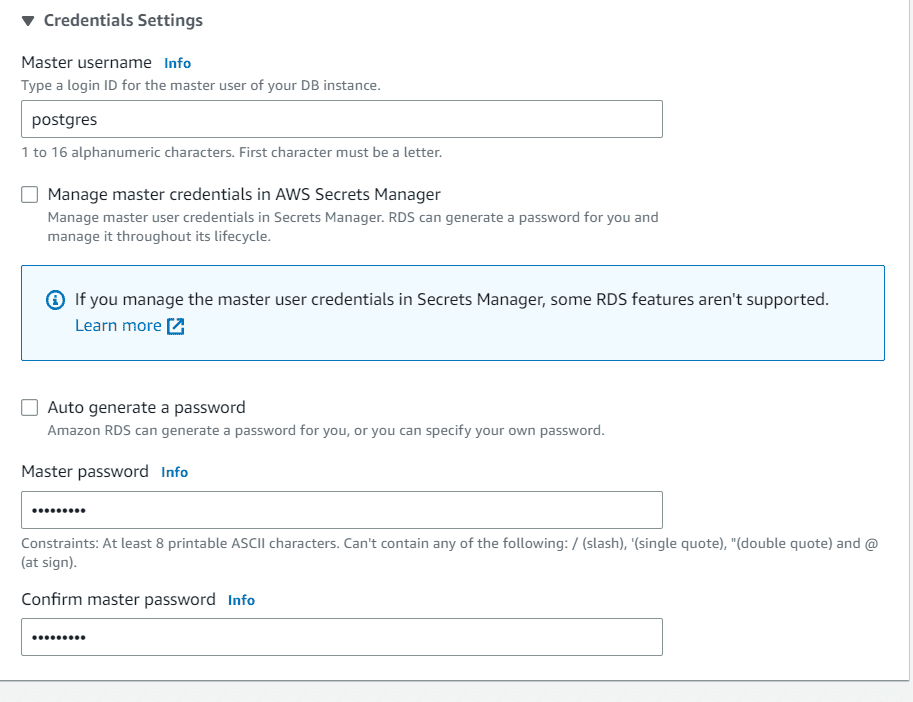 AWS RDS Database Instance