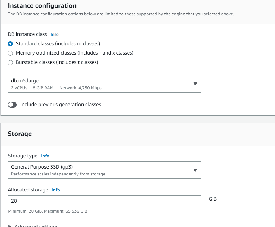 AWS RDS Database Instance