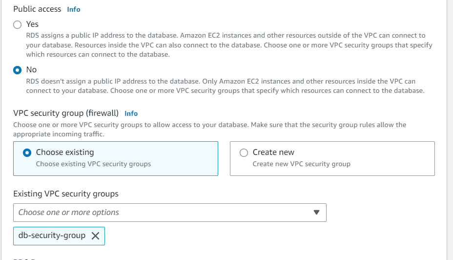 AWS RDS Database Instance