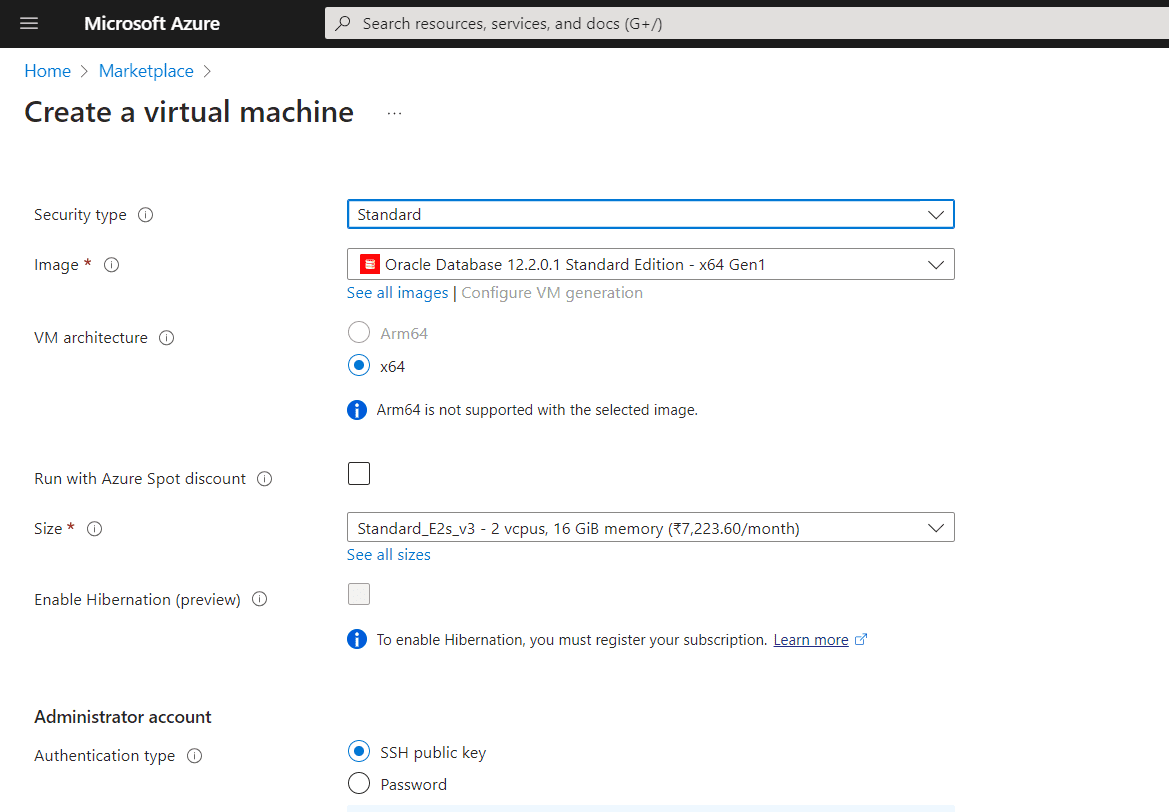 Deploying Oracle database in Azure Infrastructure