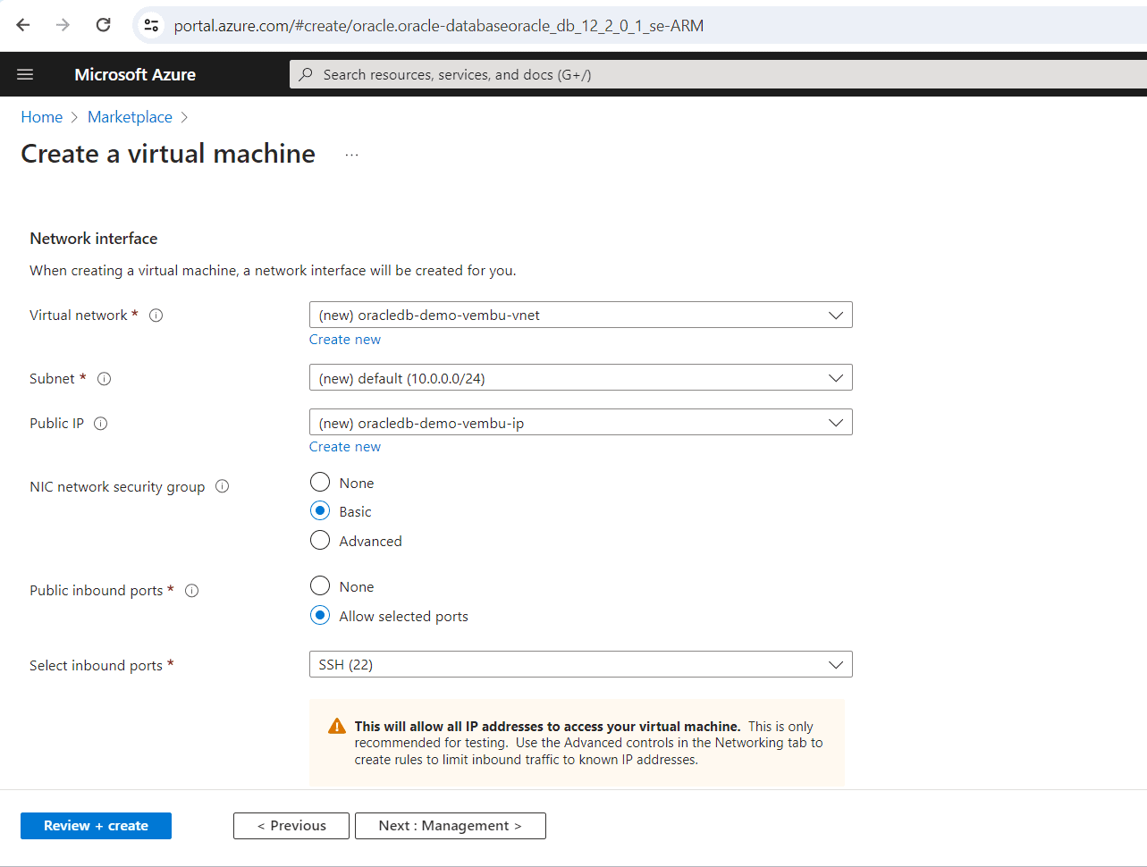 Deploying Oracle database in Azure Infrastructure