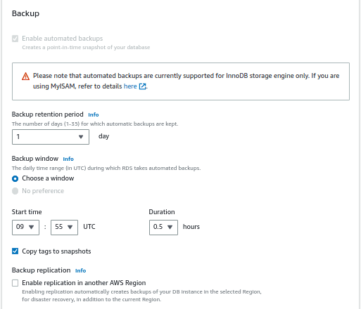 AWS RDS MySQL