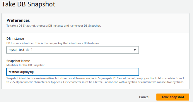 AWS RDS MySQL