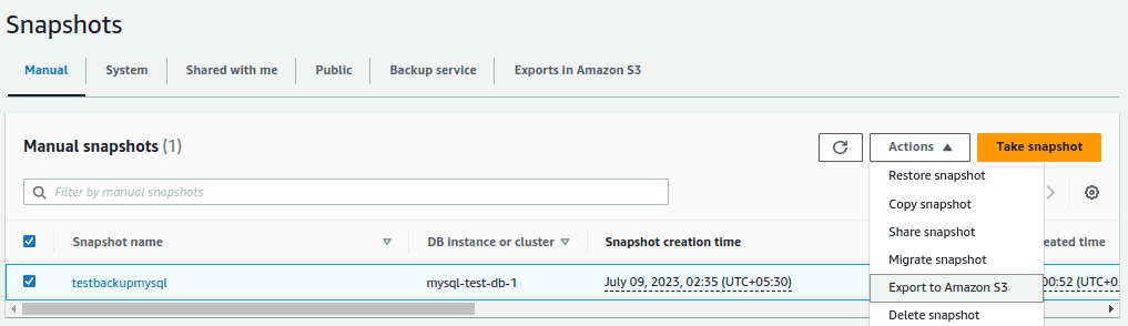 AWS RDS MySQL