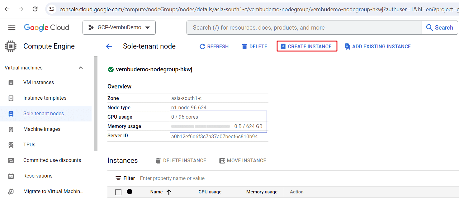 GCP Sole tenant nodes