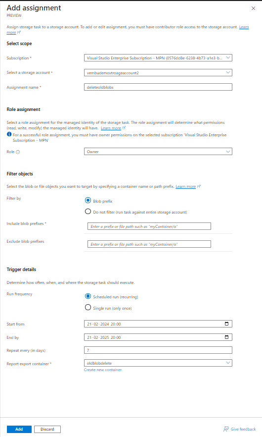 Creating a Storage