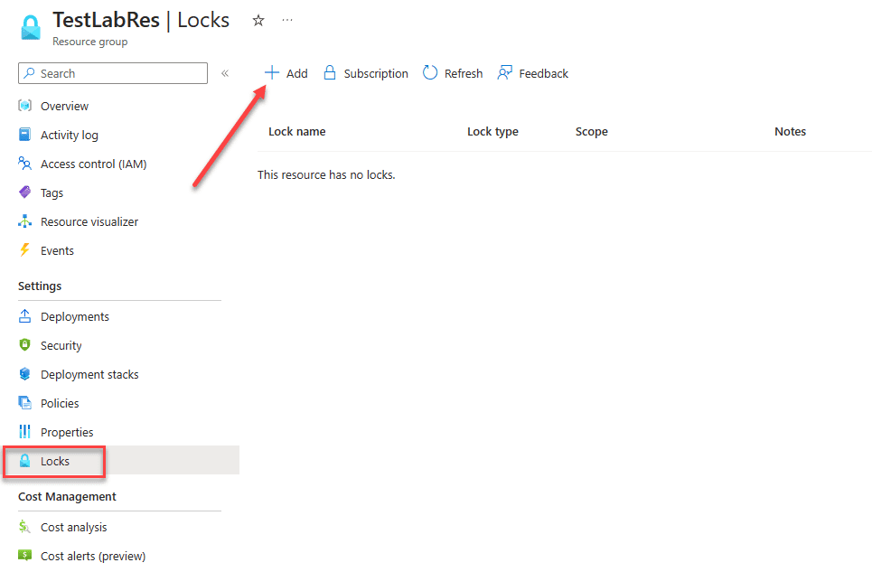 Microsoft Azure Resource Lock