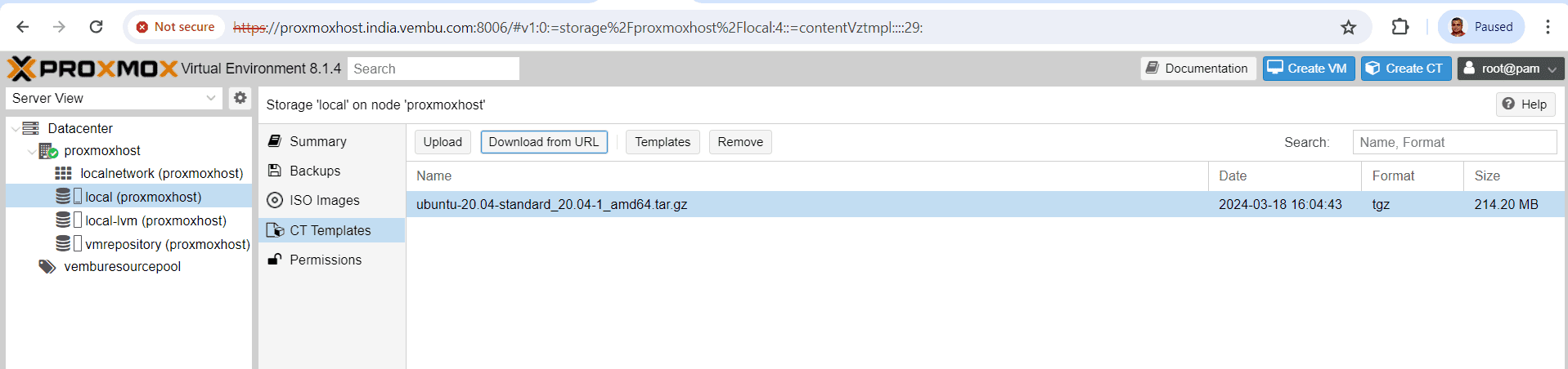 LXC Container in Proxmox host 