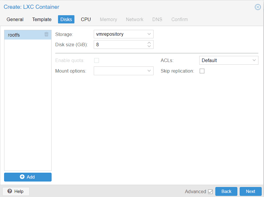 LXC Container in Proxmox host 