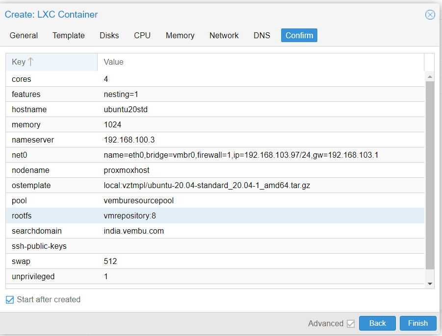 LXC Container in Proxmox host 