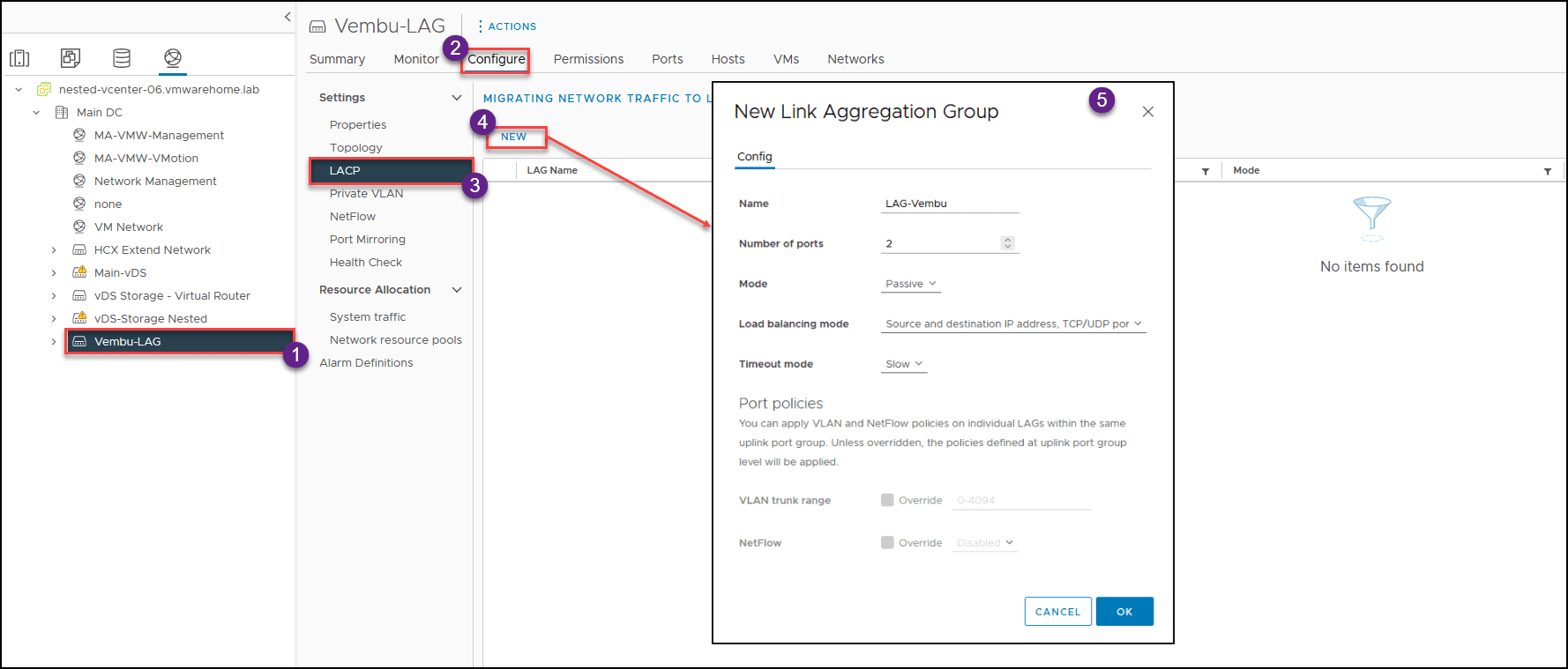 VMware use LACP in vDSwitch