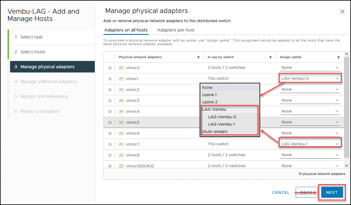 VMware use LACP in vDSwitch