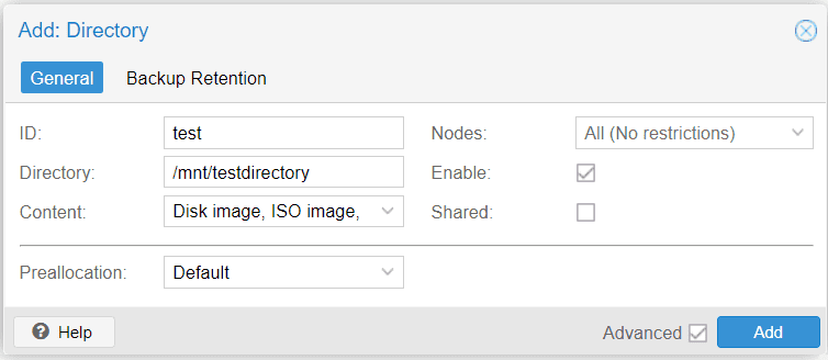 Proxmox Disk Storage