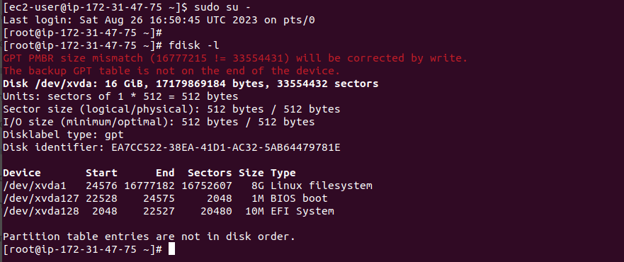 Resize Root disk in AWS