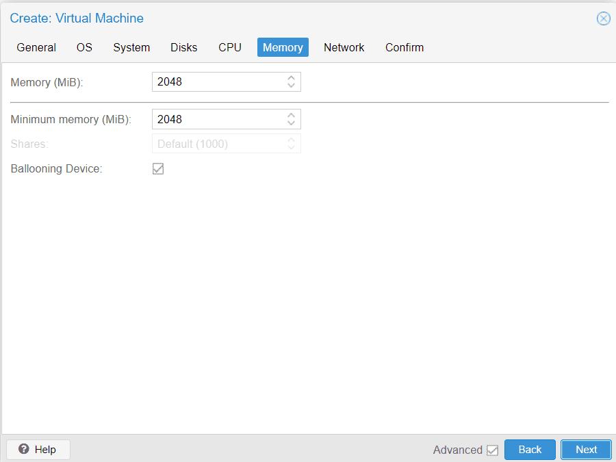 Create VM in Proxmox