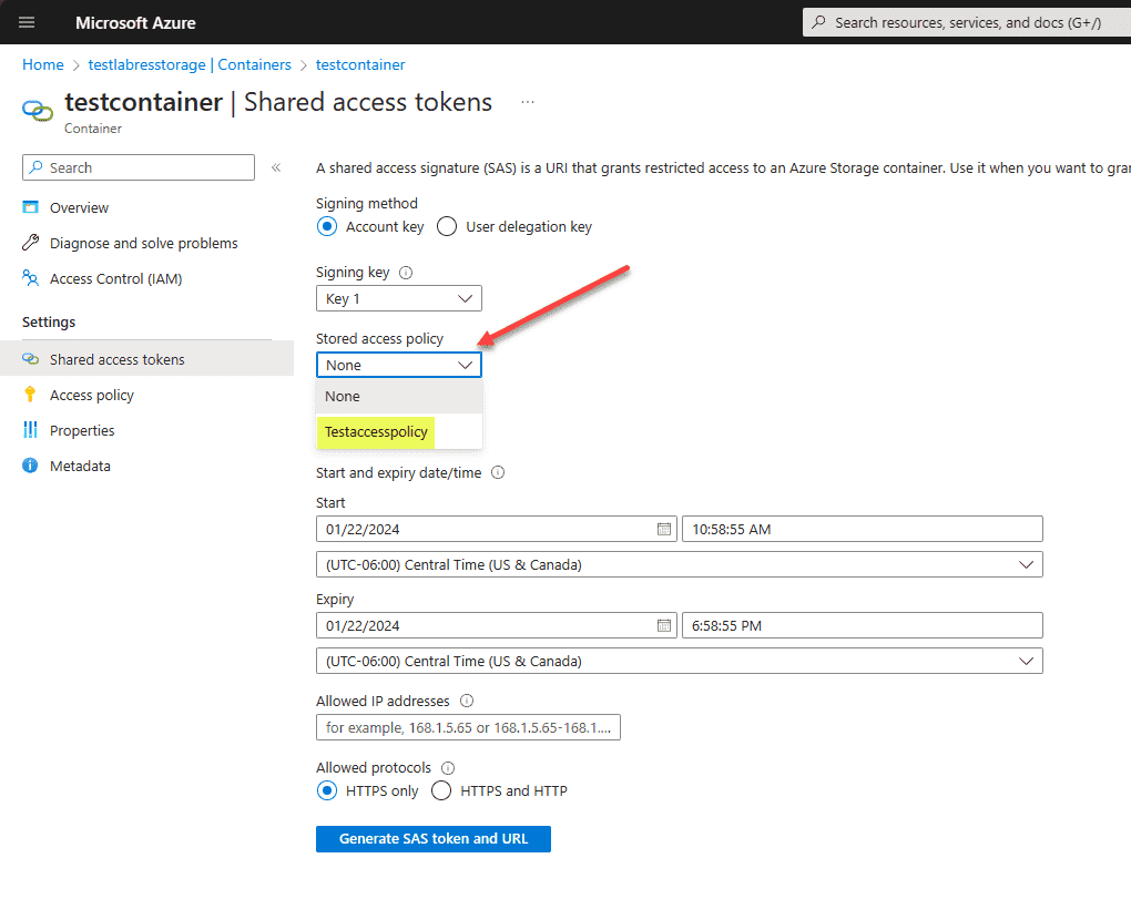 Configure Storage Access Policies