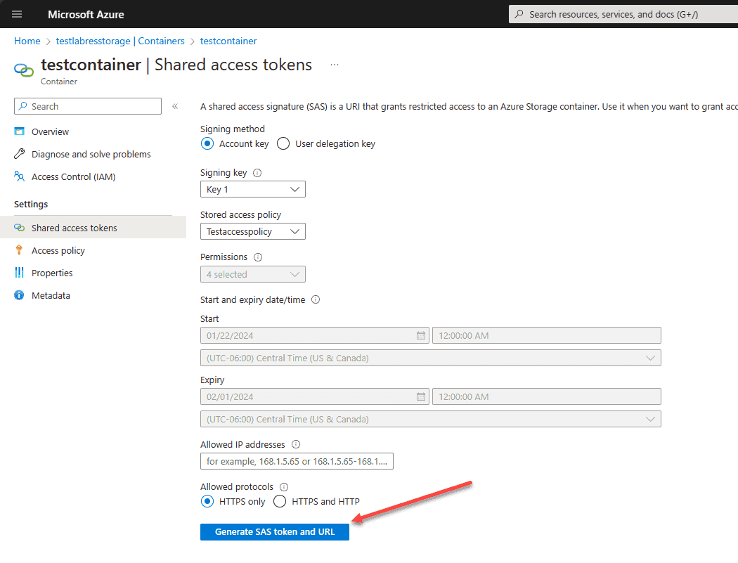 Configure Storage Access Policies