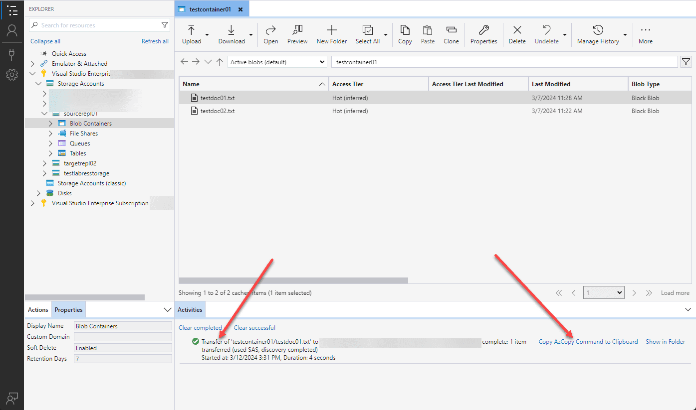 Azure Storage Explorer and AzCopy