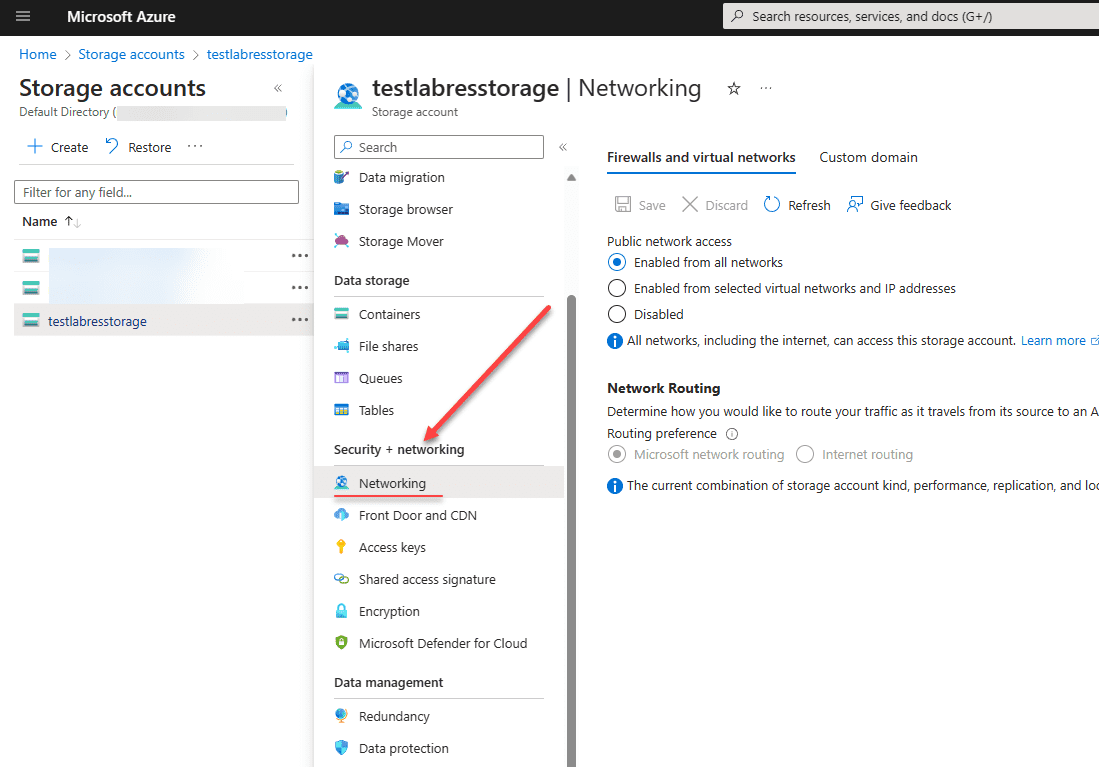 Configure Azure Storage