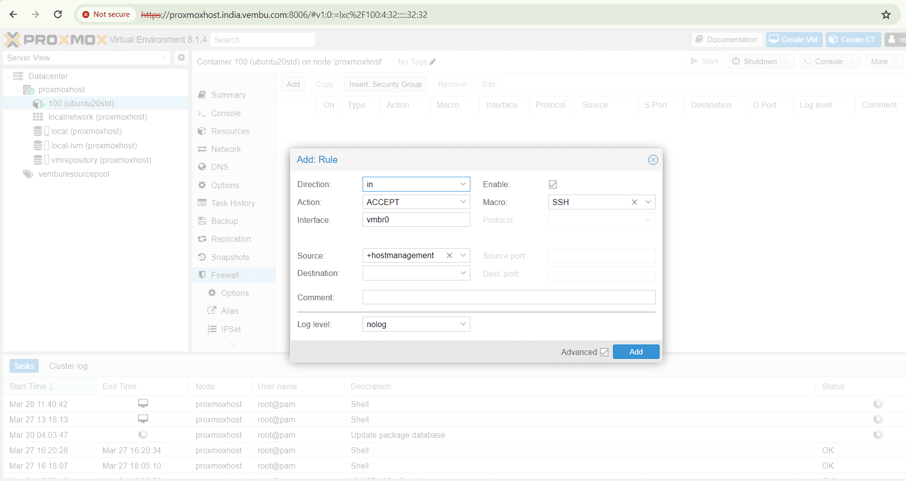 Proxmox VE Firewall