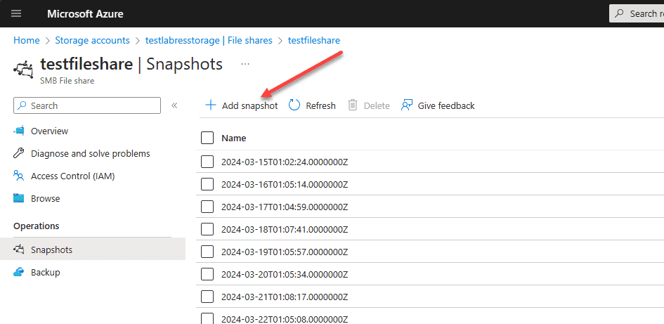 Configure Snapshots