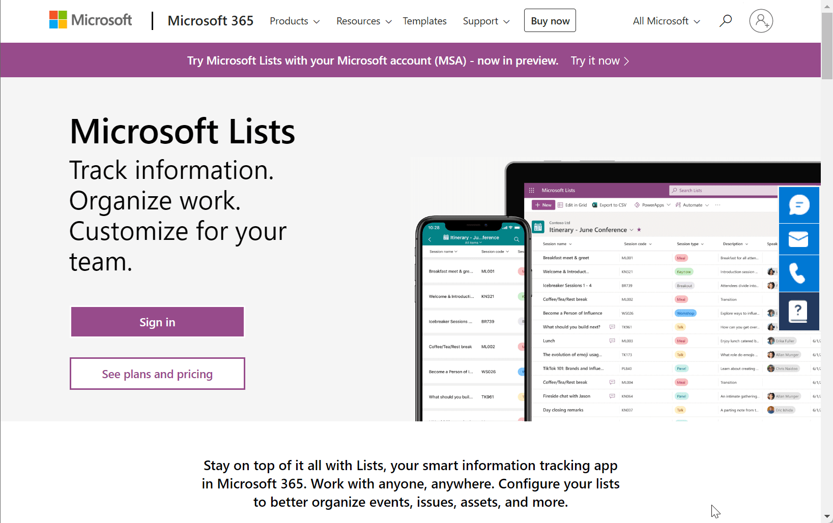 Microsoft 365 Lists