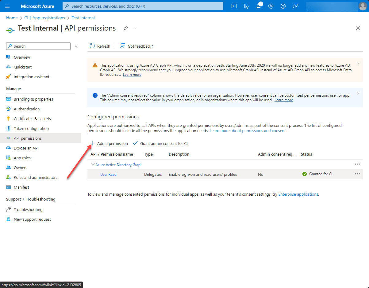 Azure App Registration Permissions