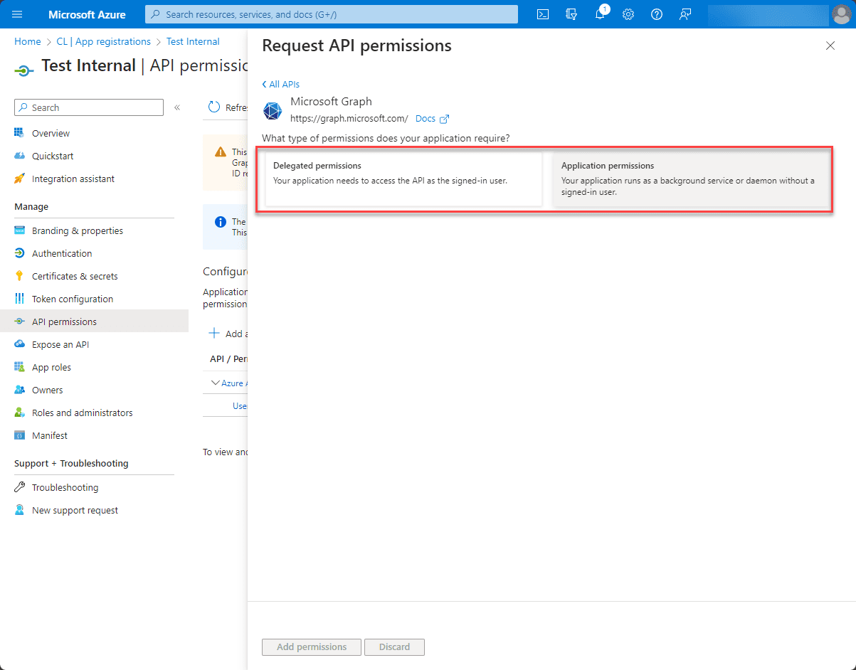 Azure App Registration Permissions