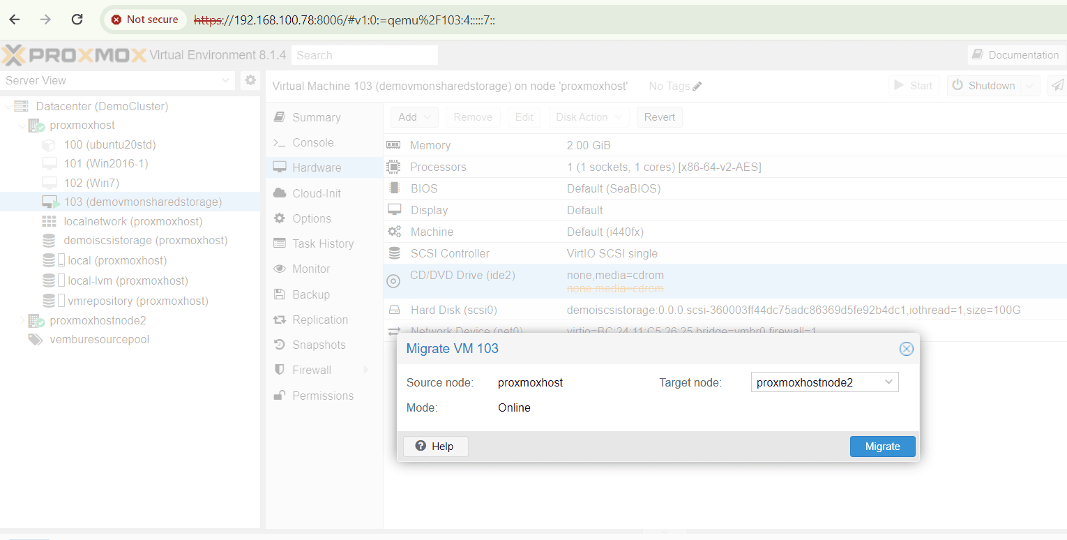 Proxmox VM Migration