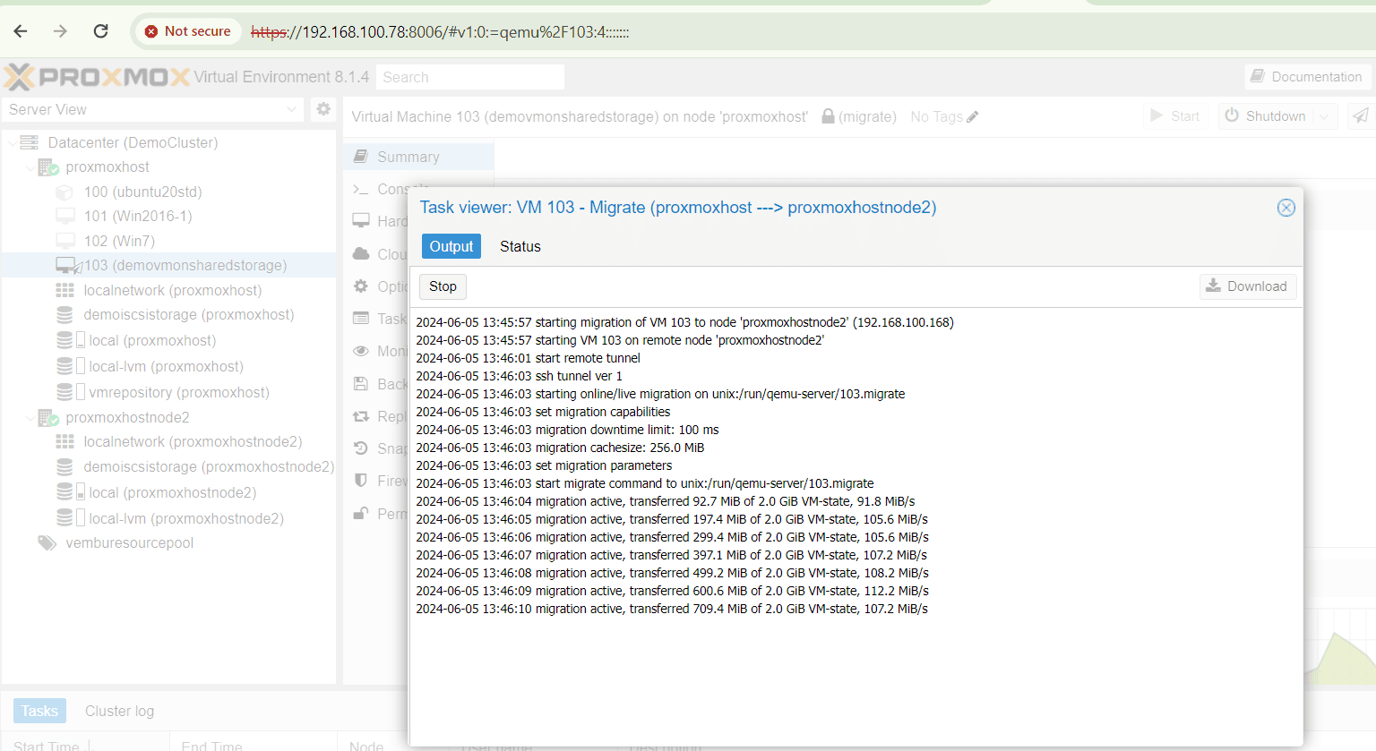 Proxmox VM Migration