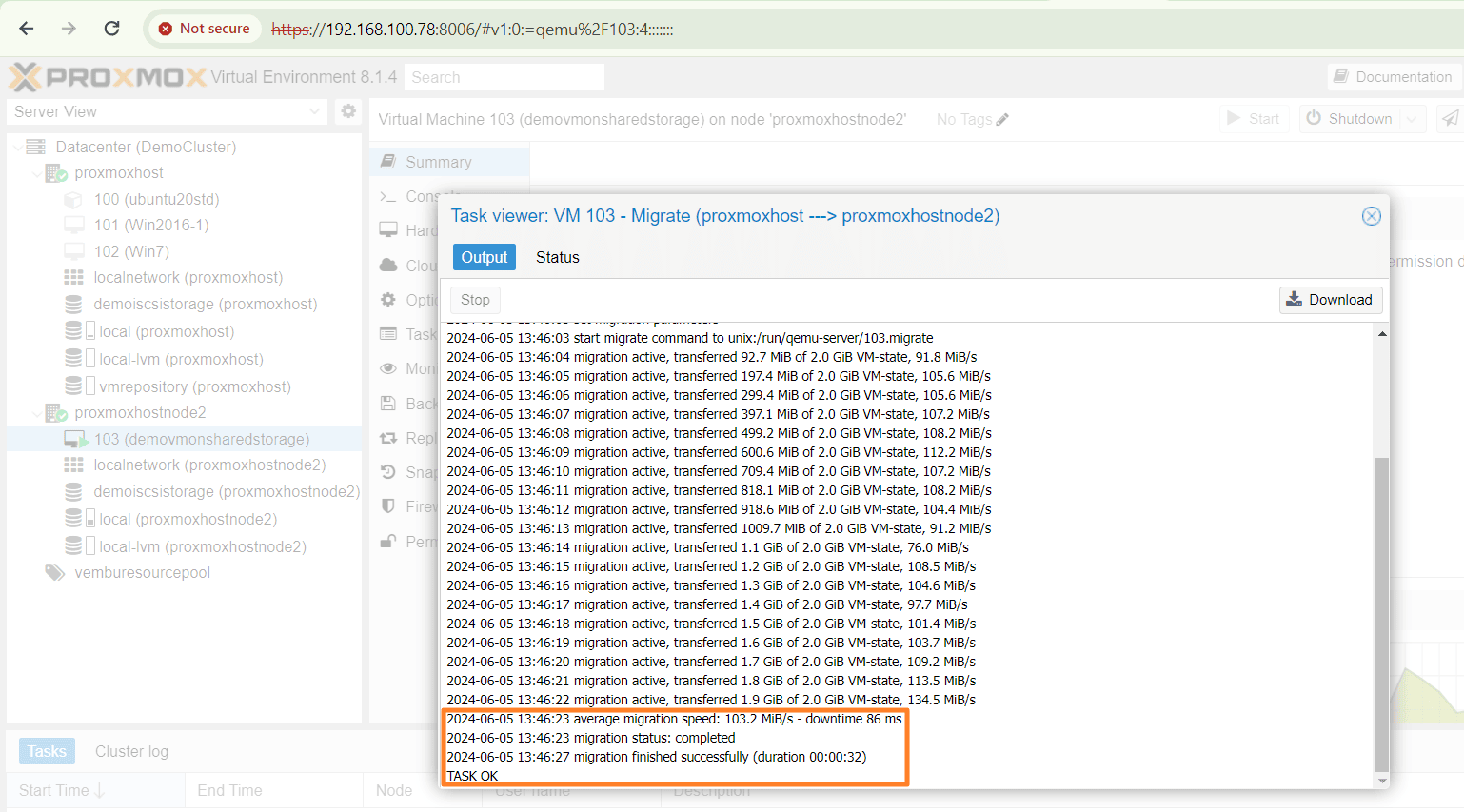 Proxmox VM Migration