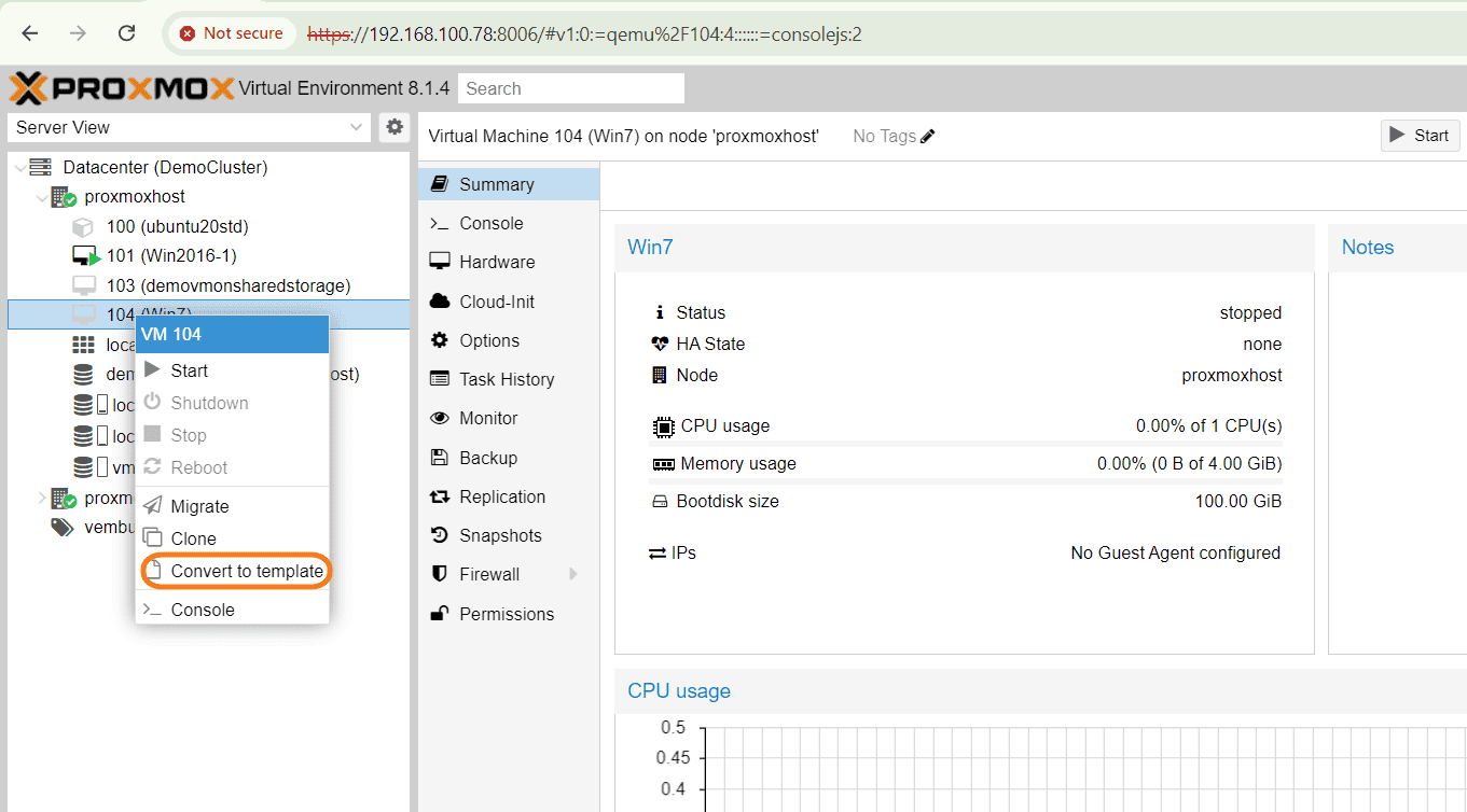 How to Convert a VM to a Template