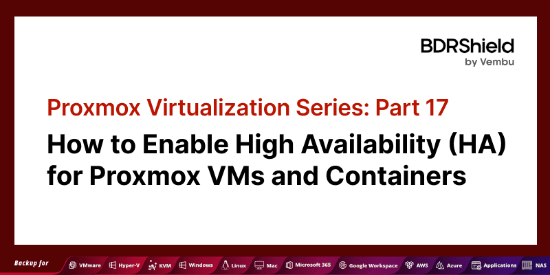 Proxmox high availability VMs