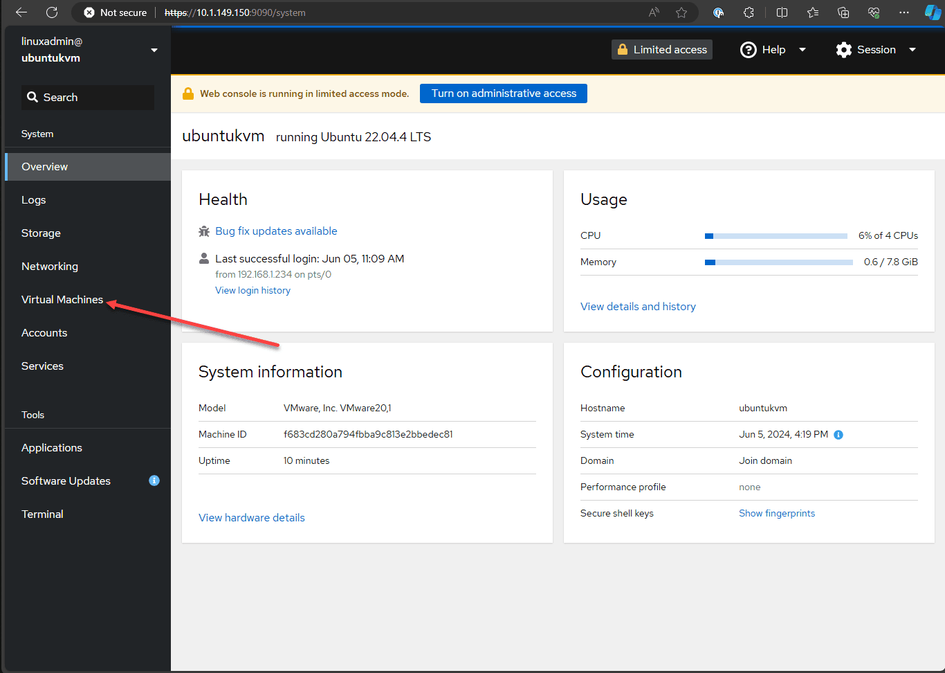 Management tool with Cockpit