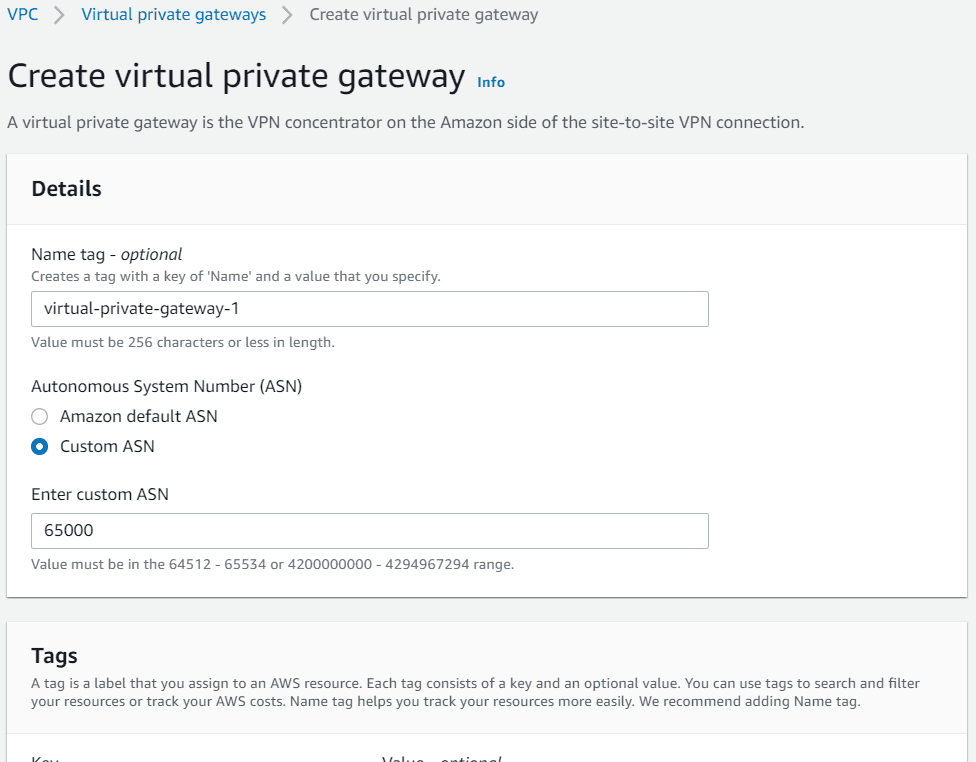 AWS site to site VPN