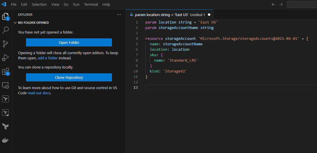 Modify an Existing Azure Bicep file