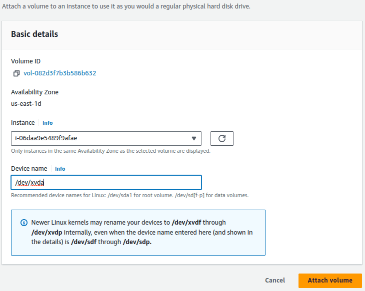 AWS EC2 Instance using EC2 Snapshots