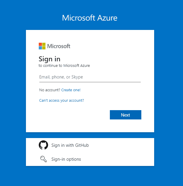 Log in to the Azure Portal