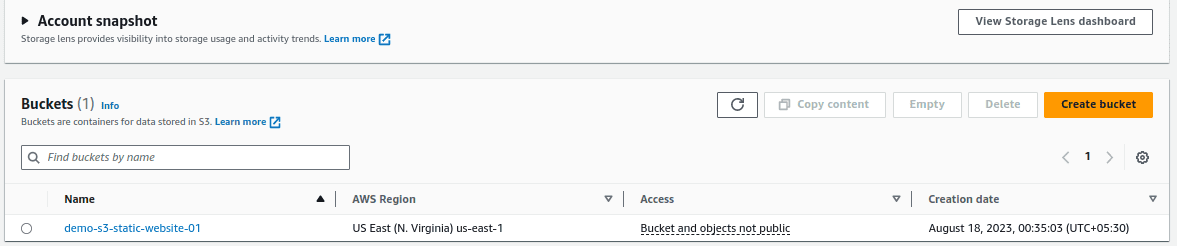 how to deploy static website in aws s3