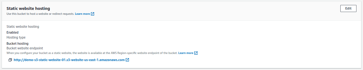 aws s3 static website