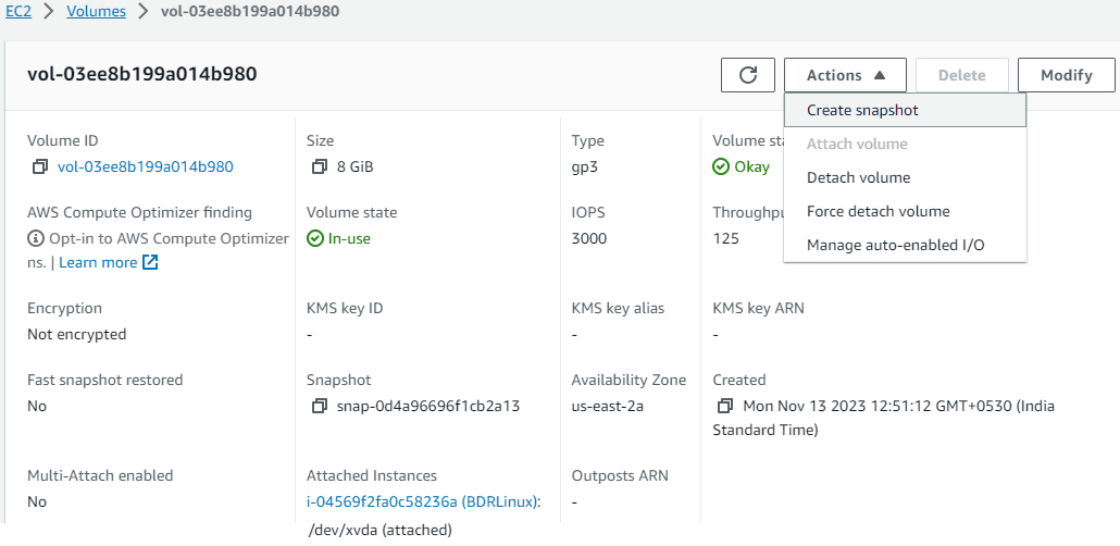 Replace an AWS EC2 Root Volume Using a Snapshot